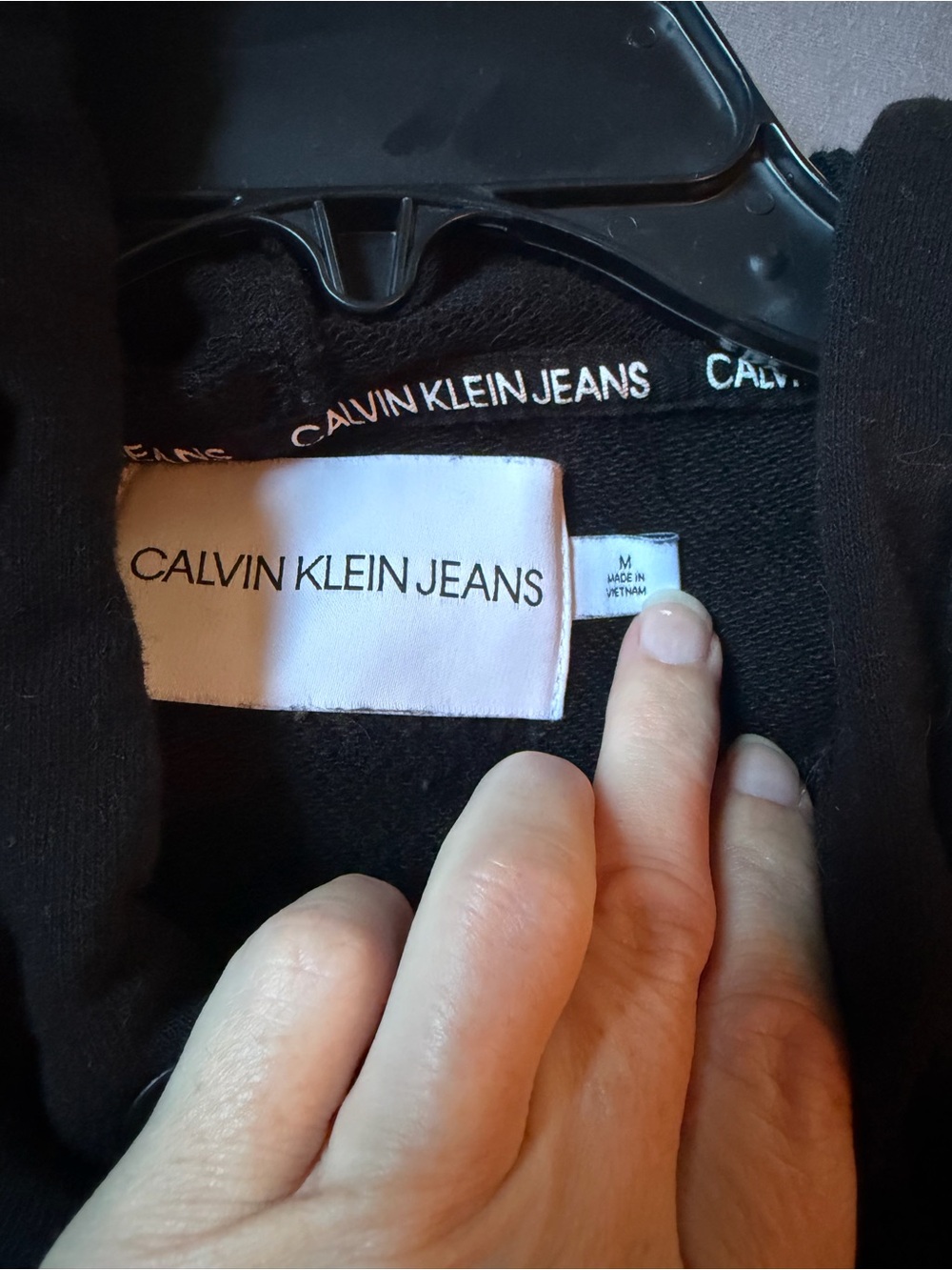 Calvin Klein Jeans Black Hoodie with Multicolor Logo - Picture 4 of 5